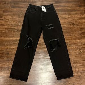 Prettylittlething wide-leg boyfriend jean